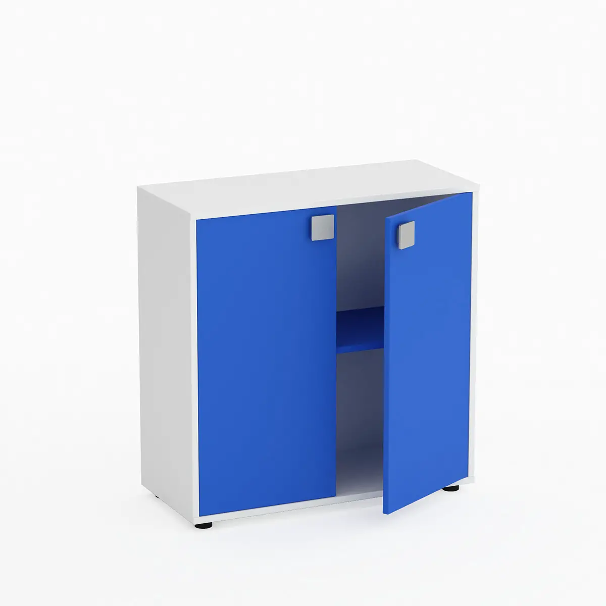 Mobile Scuola Kubò Bianco 2 Ante H 90 cm. Azzurro - Conforme - Arredo scuola dell'obbligo