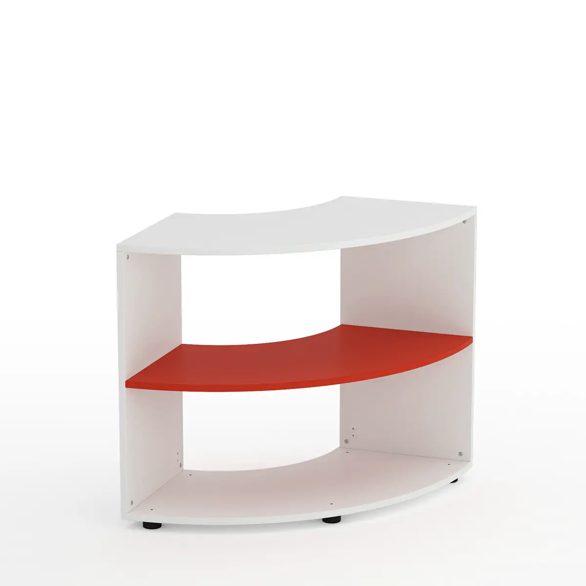 Mobile Scuola Kubò Bianco Angolare H 75 cm. Ripiani Rosso - Conforme CAM - Arredo scuola dell'obbligo