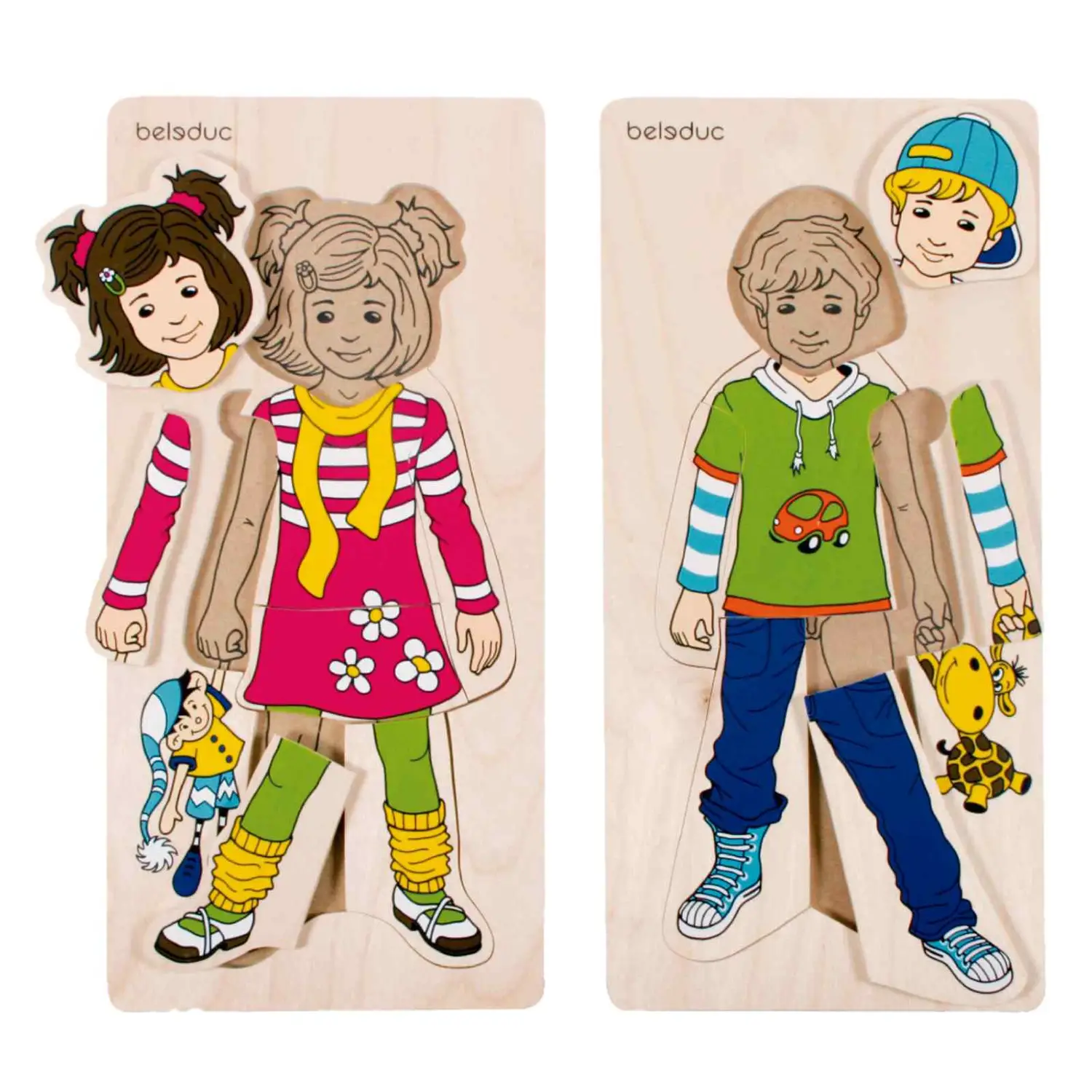 Puzzle Vesti Bimbi Maschietto e Femminuccia – 14x29 cm - Puzzle a strati