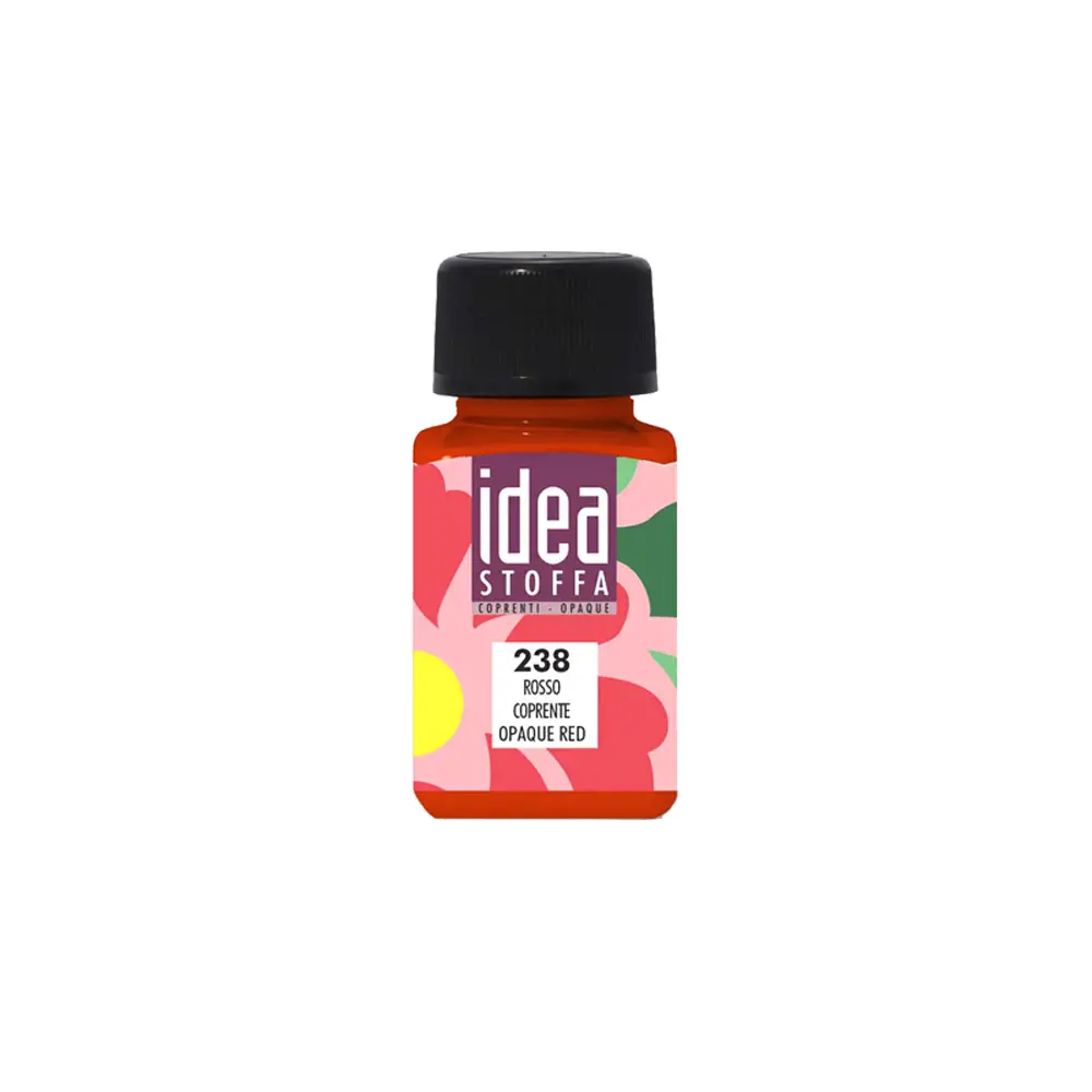 Colori per Stoffa Maimeri Idea Rosso Coprente – Flacone 60 ml - Colori per tessuto