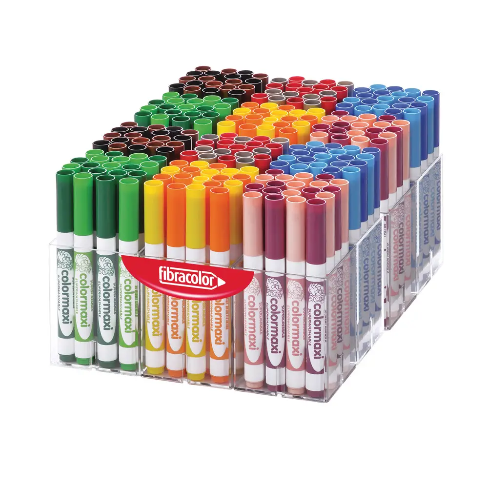 Fibracolor Colormaxi - Doppio Tratto 3-6 mm – Multibox 240 Pennarelli in 12 Colori - Pennarelli
