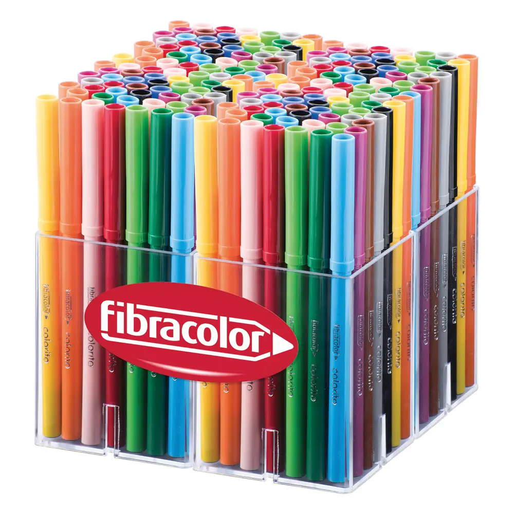 Fibracolor Colorito - Tratto Fine 2,9 mm – Multibox 144 Pennarelli in 12 Colori - Pennarelli