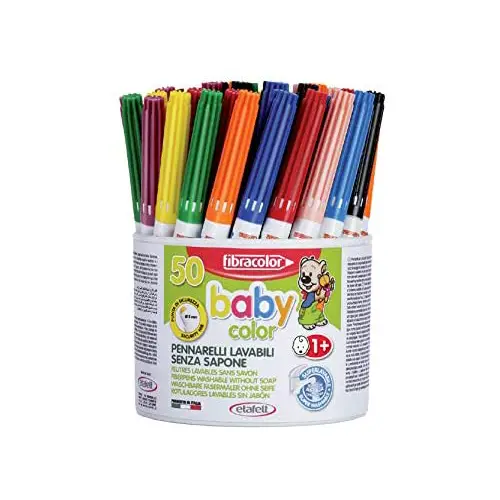 Fibracolor Baby Color Nido – Barattolo 10 Pennarelli Tratto 5 mm - Pennarelli