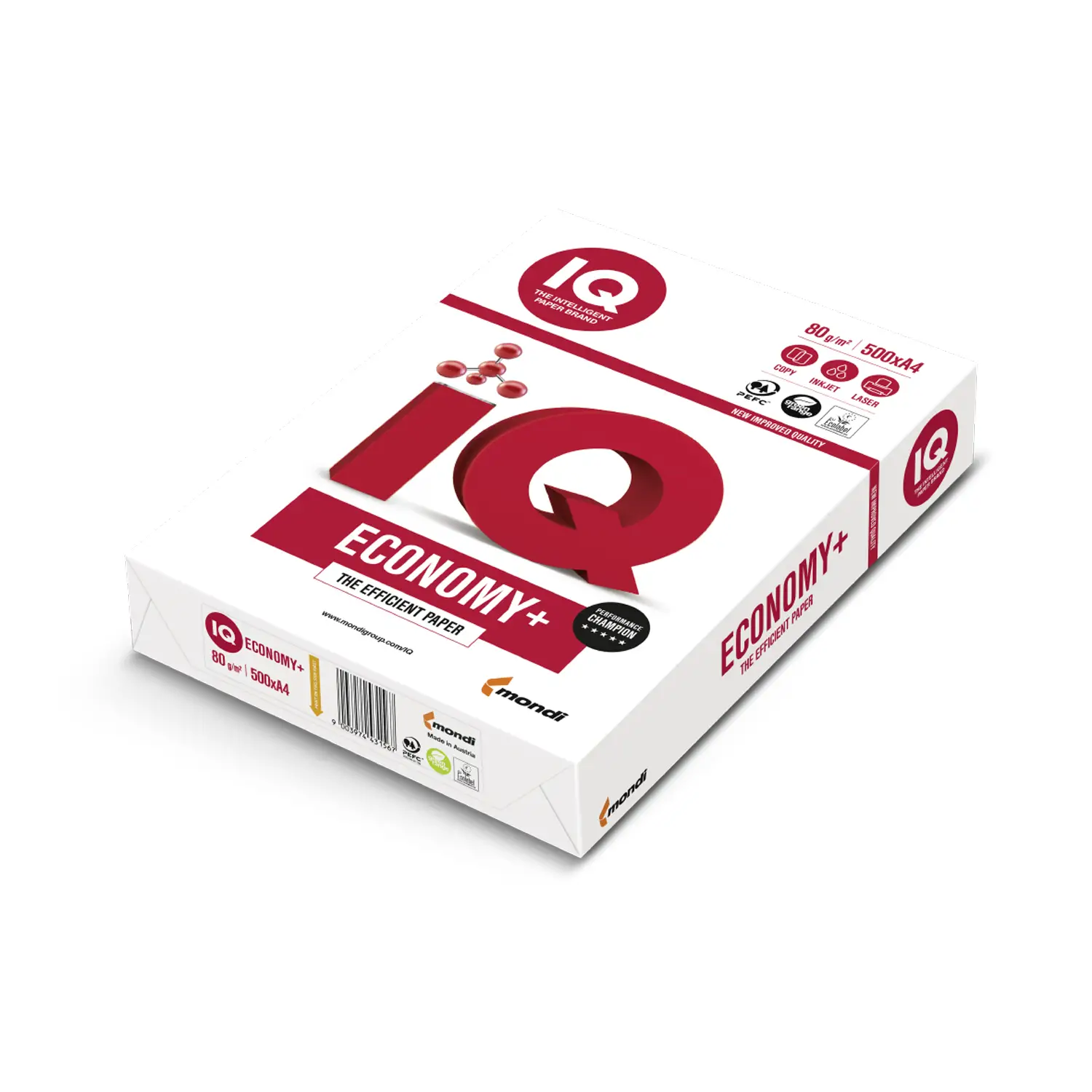 Carta per Fotocopie Mondi IQ Economy Plus Bianco - A4, 80 g/m², 500 Fogli - Carta e cartoncino
