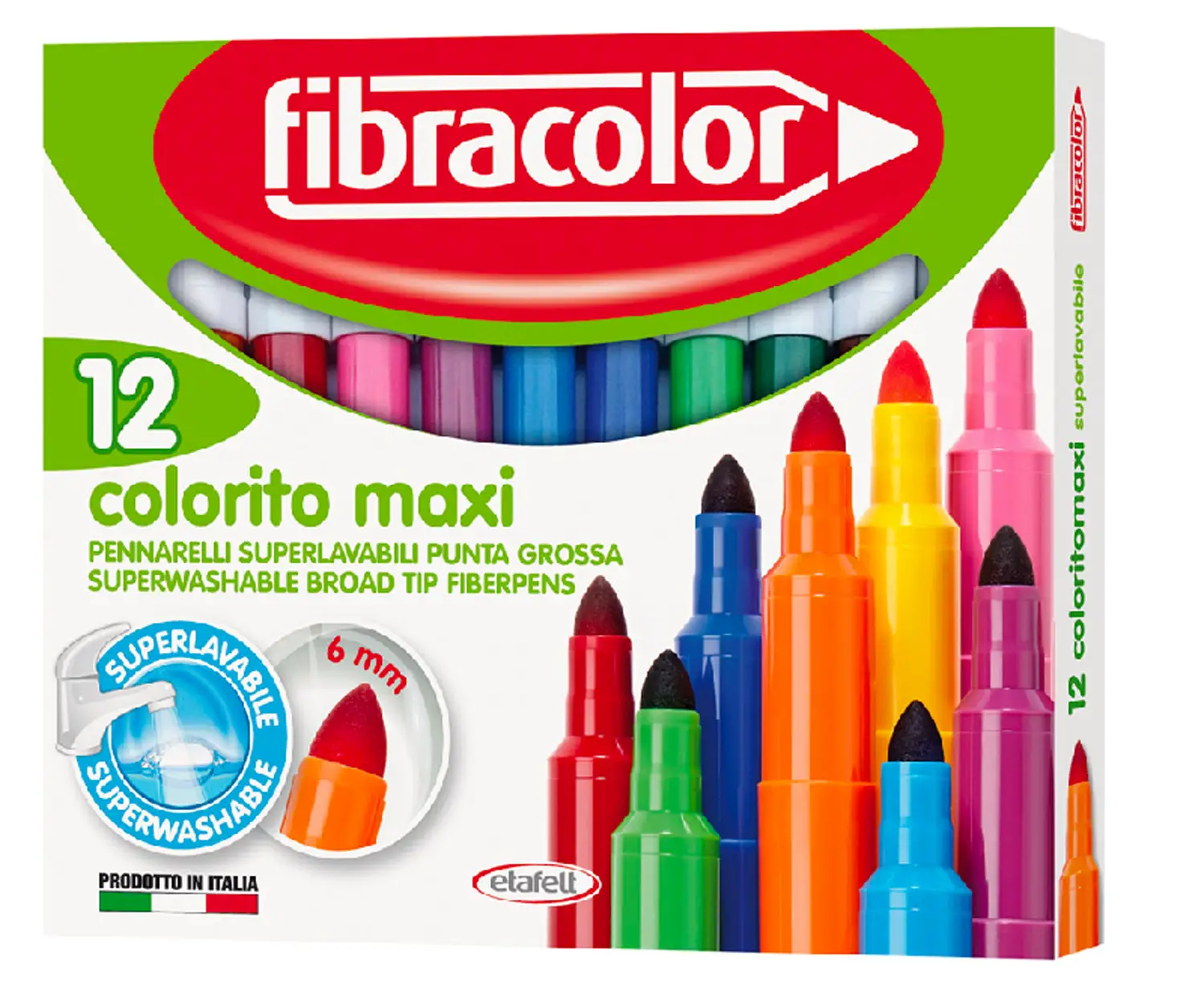 Fibracolor Colorito Maxi Pennarelli – Astuccio 12 Pennarelli - Marrone - Pennarelli