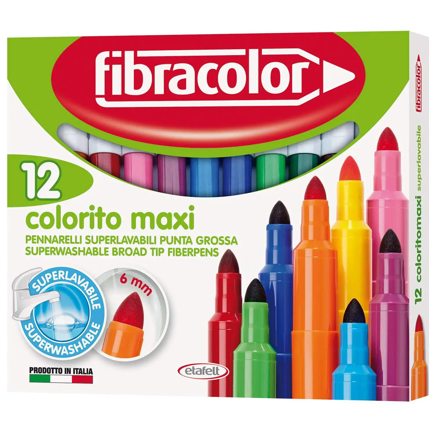 Fibracolor Colorito Maxi Pennarelli – Astuccio 12 Pennarelli - Pennarelli