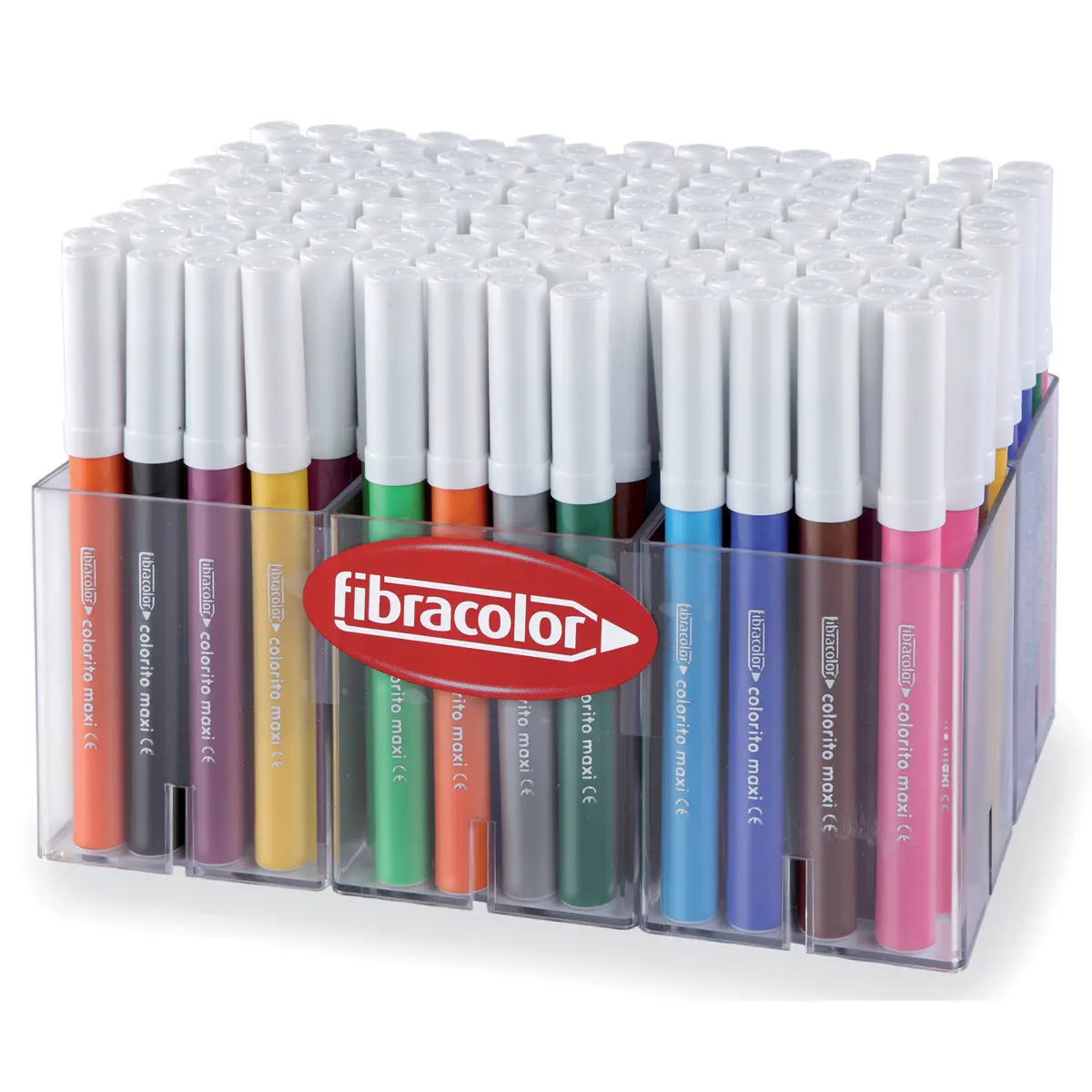 Fibracolor Colorito Maxi - Tratto Largo 6 mm – 288 Pennarelli in 12 Colori - Pennarelli