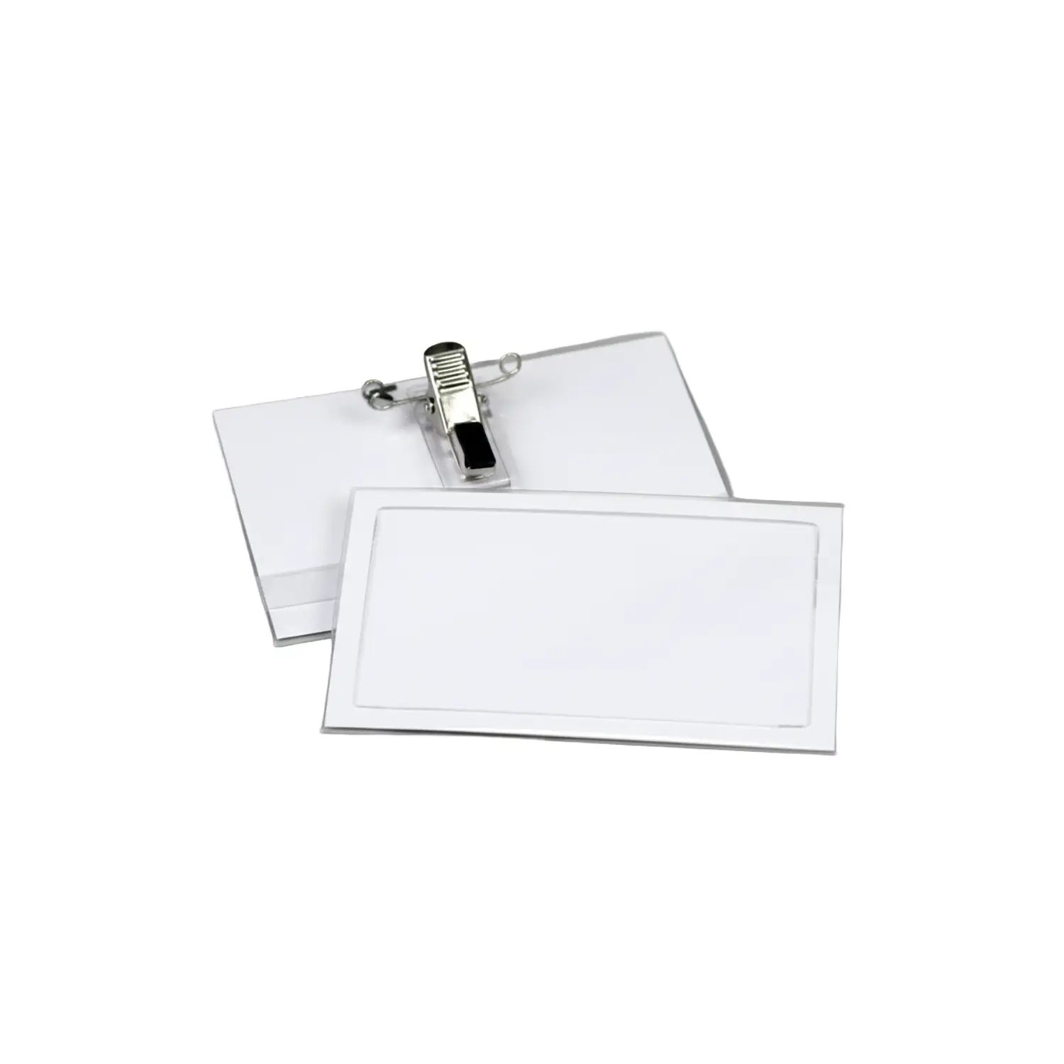 Cartellini Portanome Trasparenti con Clip in Metallo - Cancelleria varia