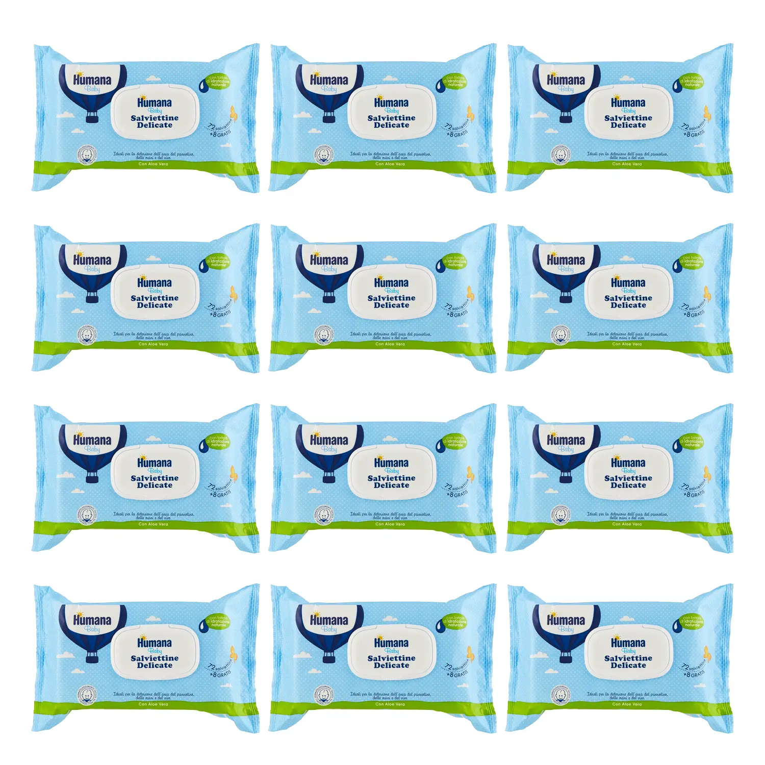 Salviettine Humana Baby 72 Salviette con Tappo - igiene