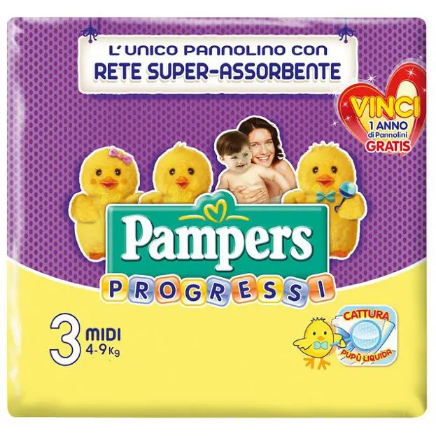 Pannolini Pampers Progressi - Taglia 3 - 4-9 Kg - 27 Pezzi - pannolini e salviettine