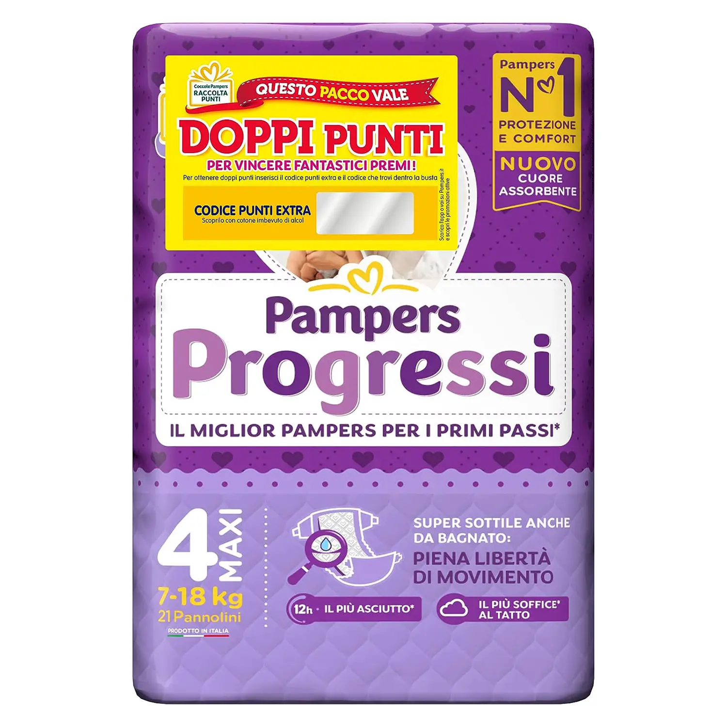Pannolini Pampers Progressi - Taglia 4 - 7-18 Kg - 21 Pezzi - pannolini e salviettine