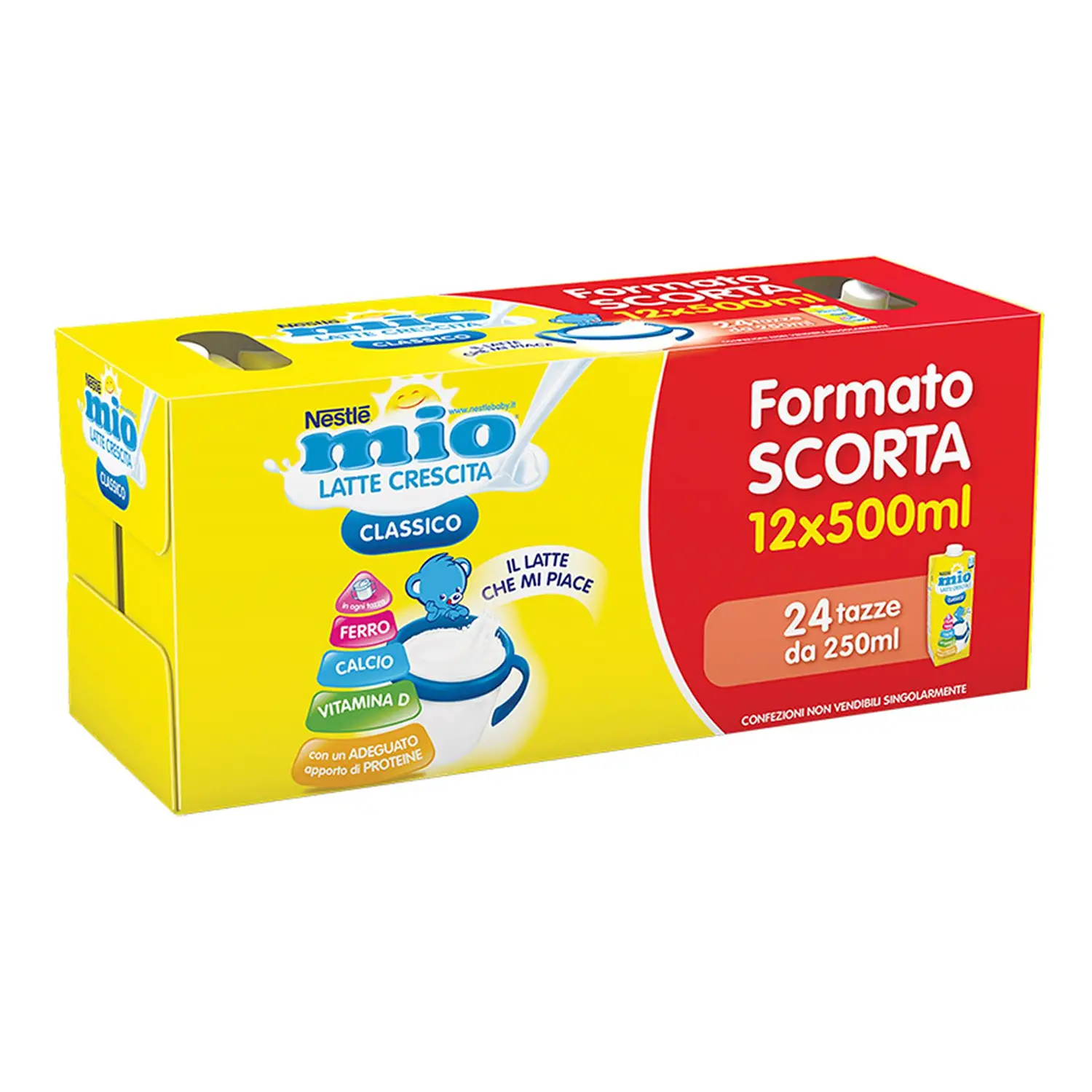 Nestlé Latte Mio Brick 500 ml – Confezione 12x500 ml - latti artificiali