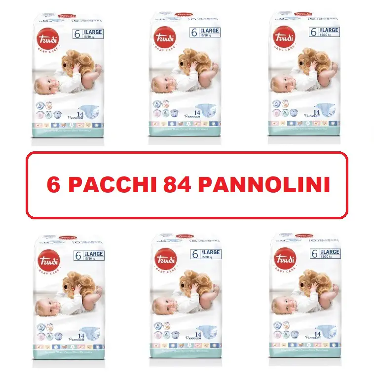 Pannolini Trudi Baby Care Extralarge 15/30 Kg • 14 Pannolini - pannolini e salviettine