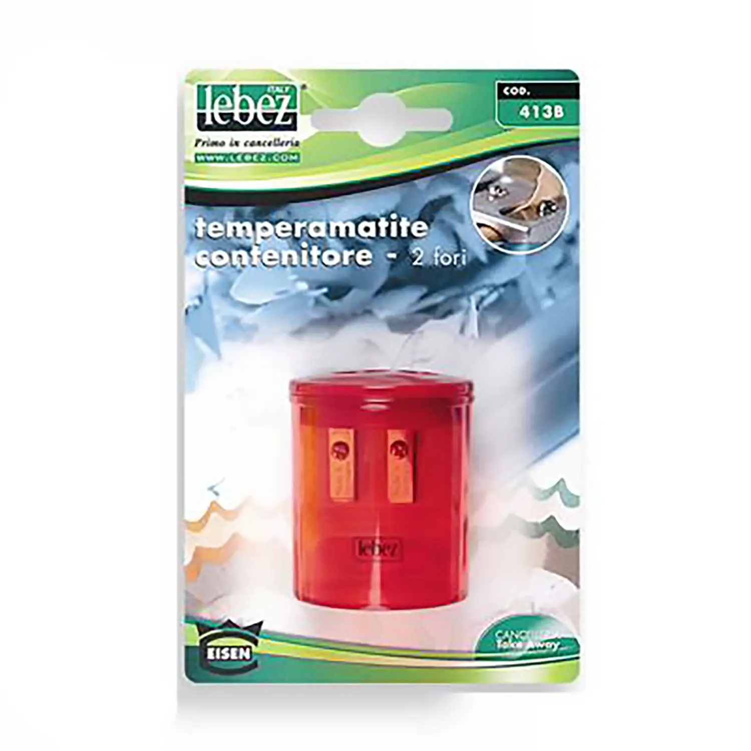 Temperamatite 2 Fori con Contenitore - Matite Temperini Gomme