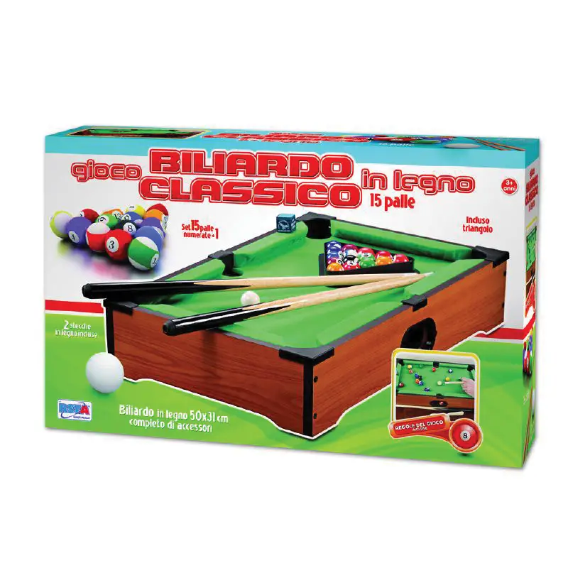 Gioco Biliardo Classico in Legno – Tavolo Compatto 50x31 cm - tavoli gioco