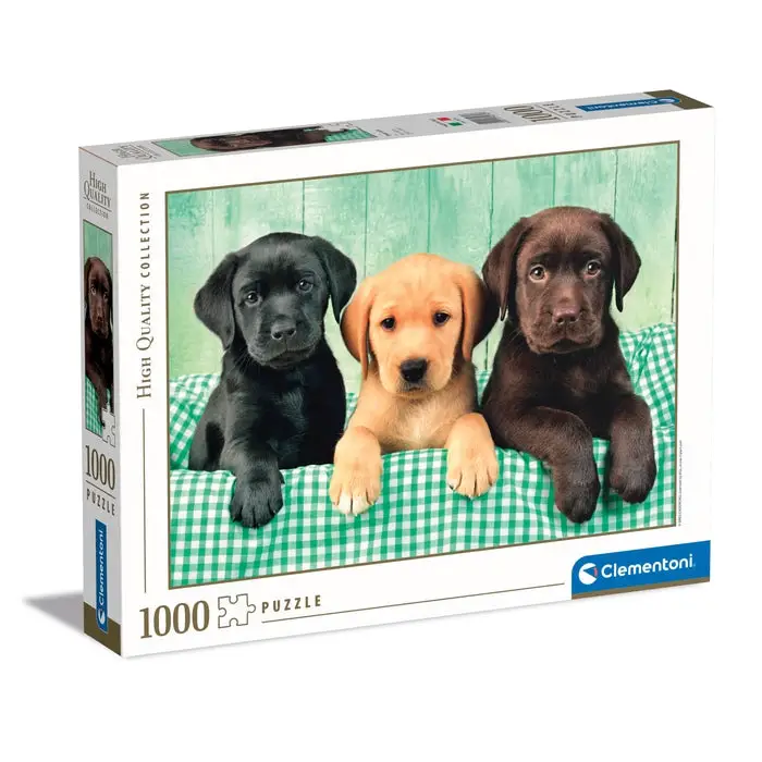 Puzzle 1000 Pezzi HQC I Tre Labrador - High Quality Collection Clementoni - puzzle adulti