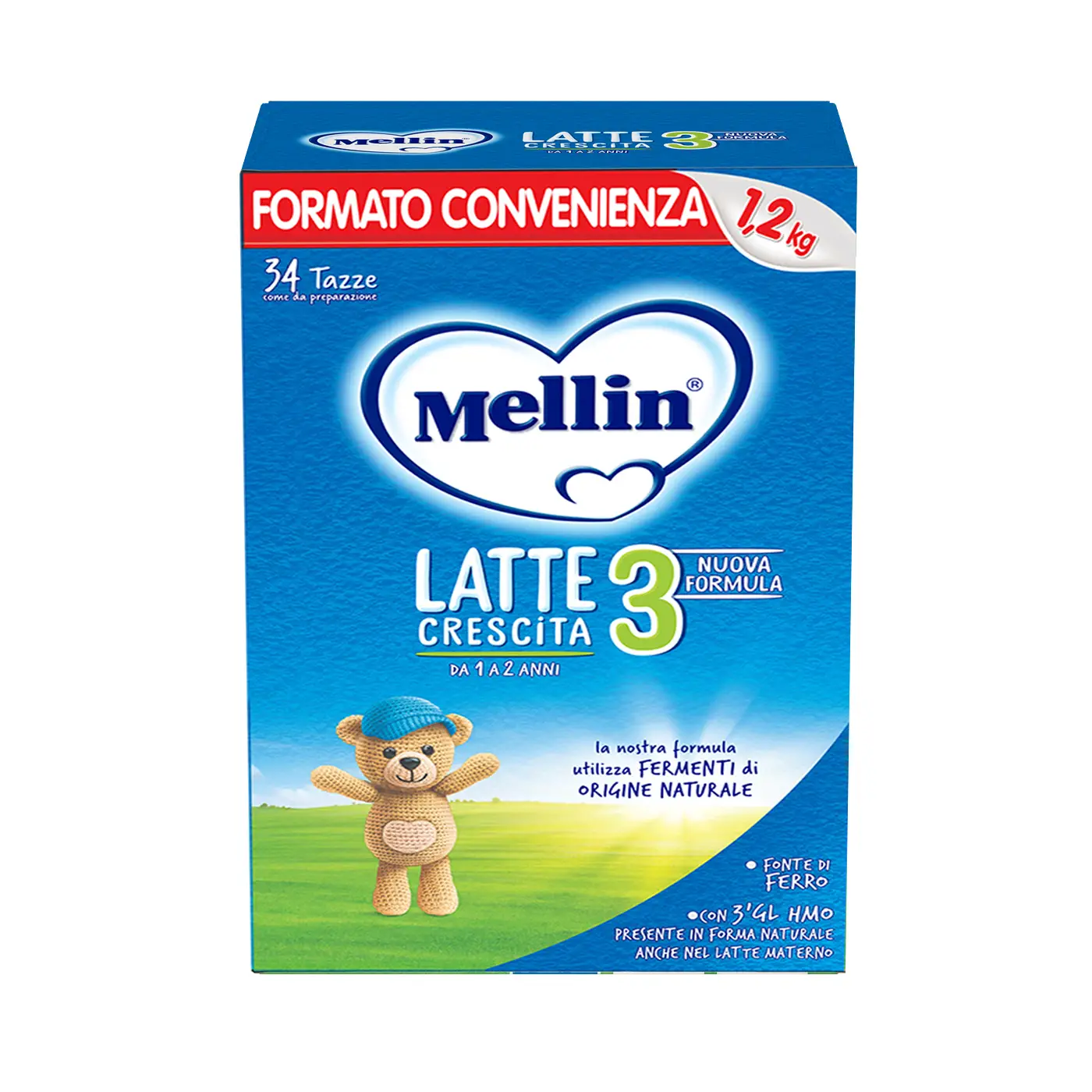 Mellin Latte Crescita 3 Polvere 1200 g – Latte di Crescita per Bambini 1-2 Anni - latti artificiali