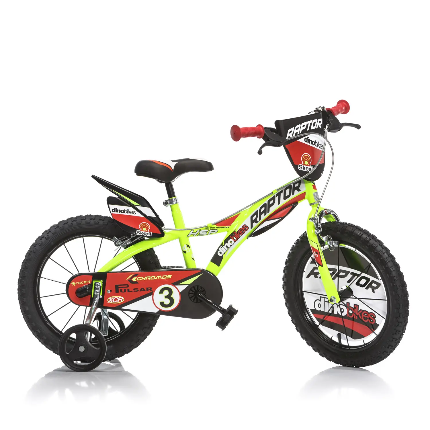 Bici per Bambini 4-7 Anni Bicicletta 16 Pollici Raptor Con Rotelline Stabilizzatrici - biciclette bambini