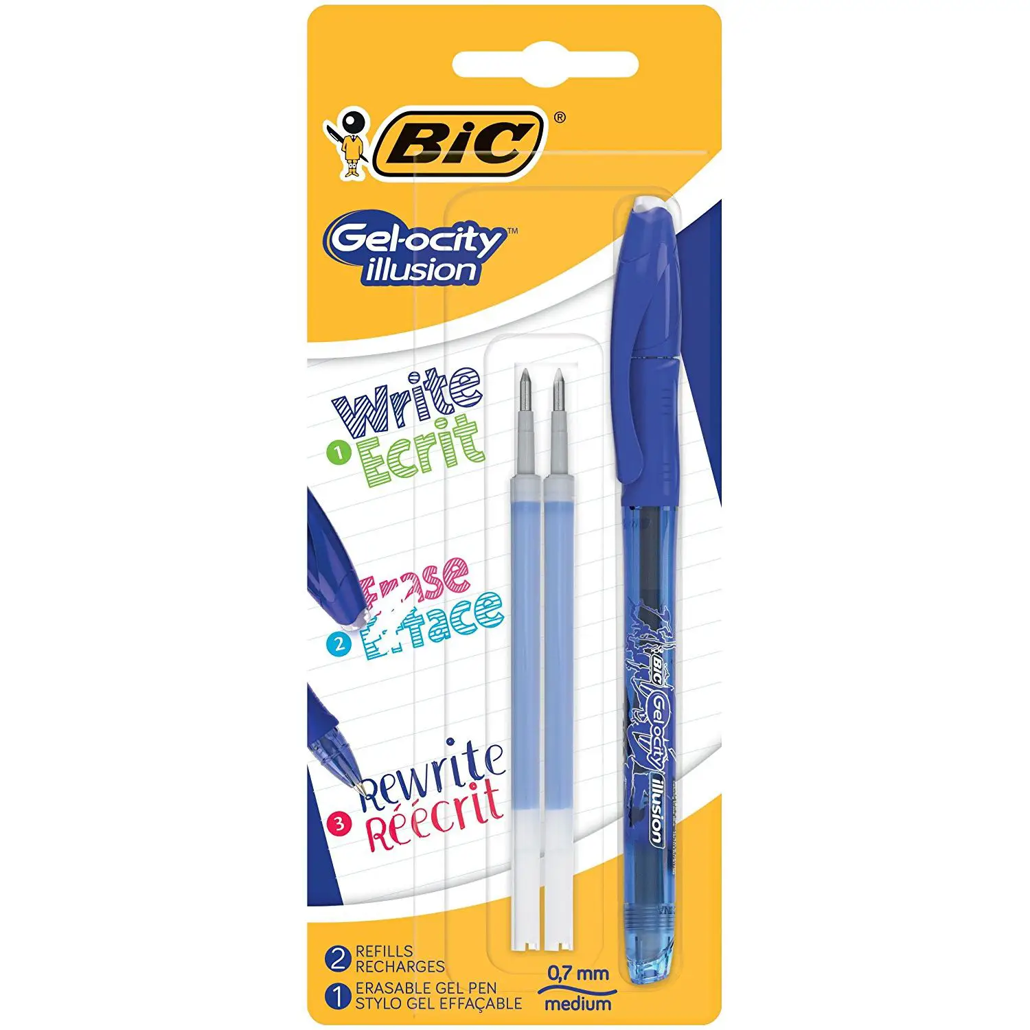 Penna Bic Gelocity Illusion Blu Bl.1+2 Refills - penne pennarelli ufficio