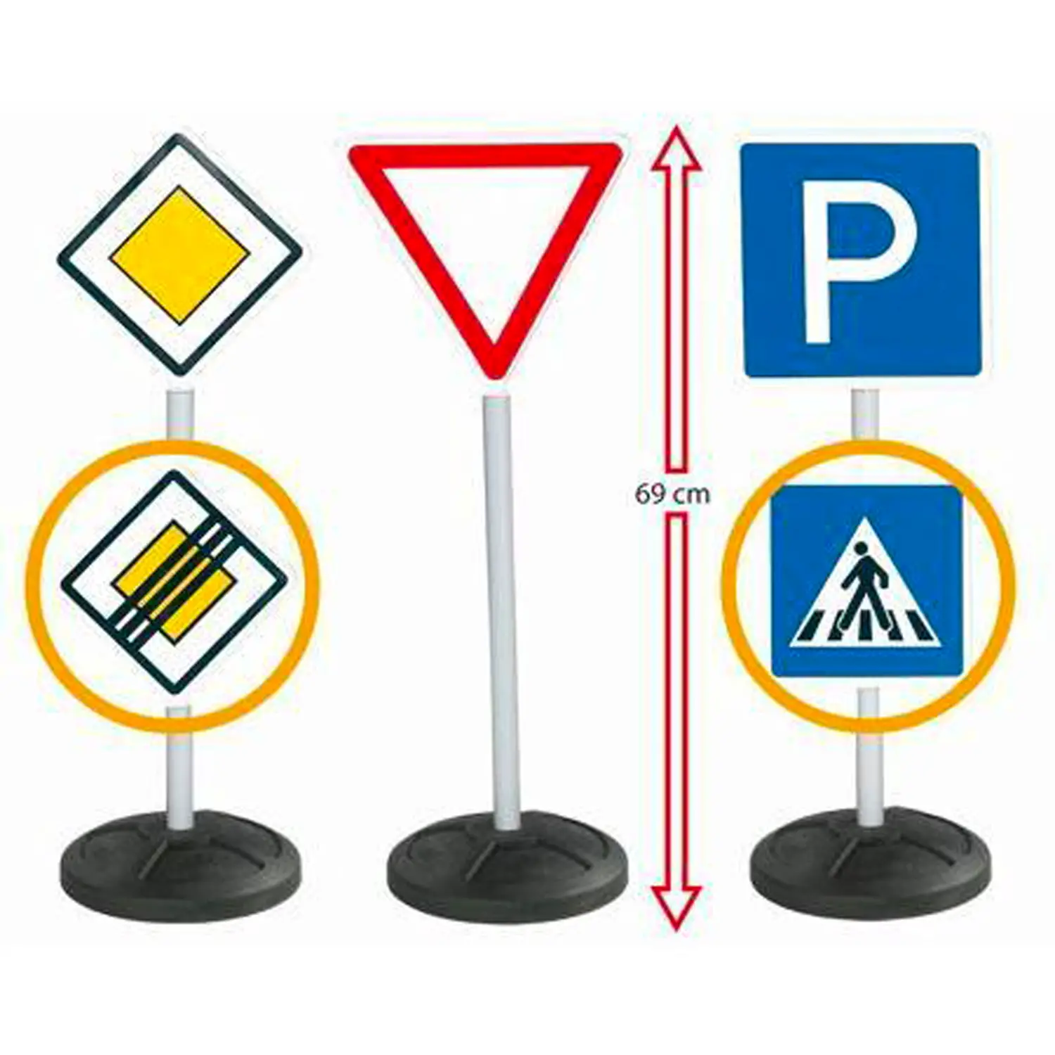 Segnali Stradali Big Set B – Set 3 Segnali Stradali con Base Zavorrabile - Educazione stradale
