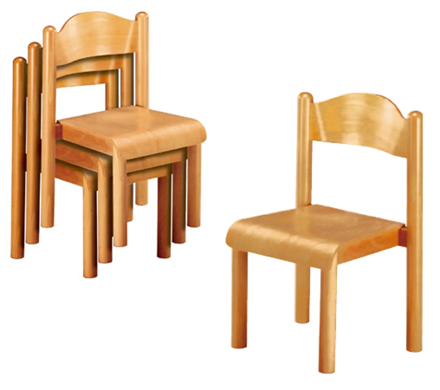 Sedia per Adulti Ciao Impilabile Altezza 46 cm Misura 6 - Sedie in legno