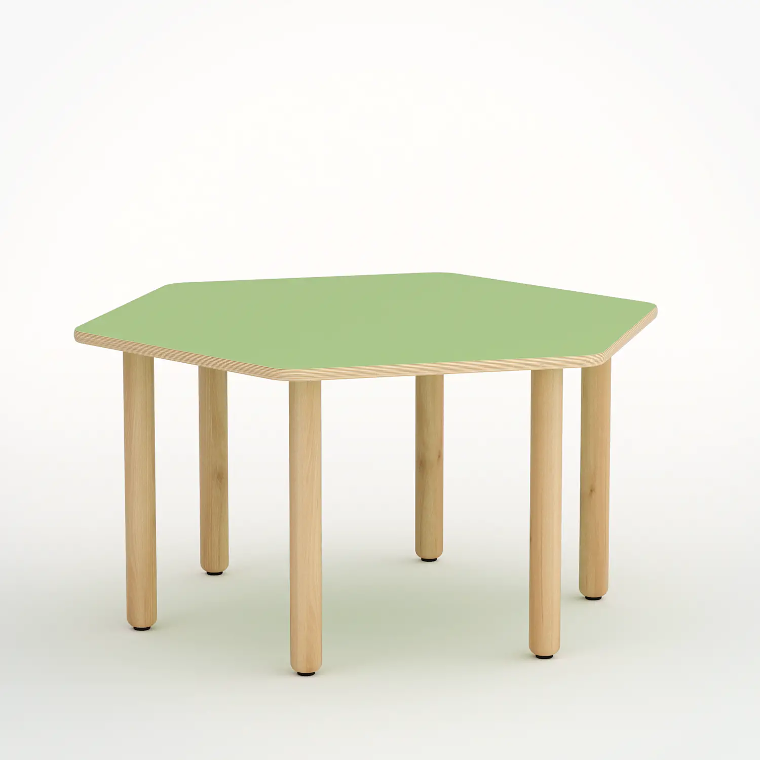 Tavolo Forma Esagonale H 52 Cm - Misura 2 - Verde Per Scuole D'infanzia - Conforme CAM - Cattedre e tavoli lavoro