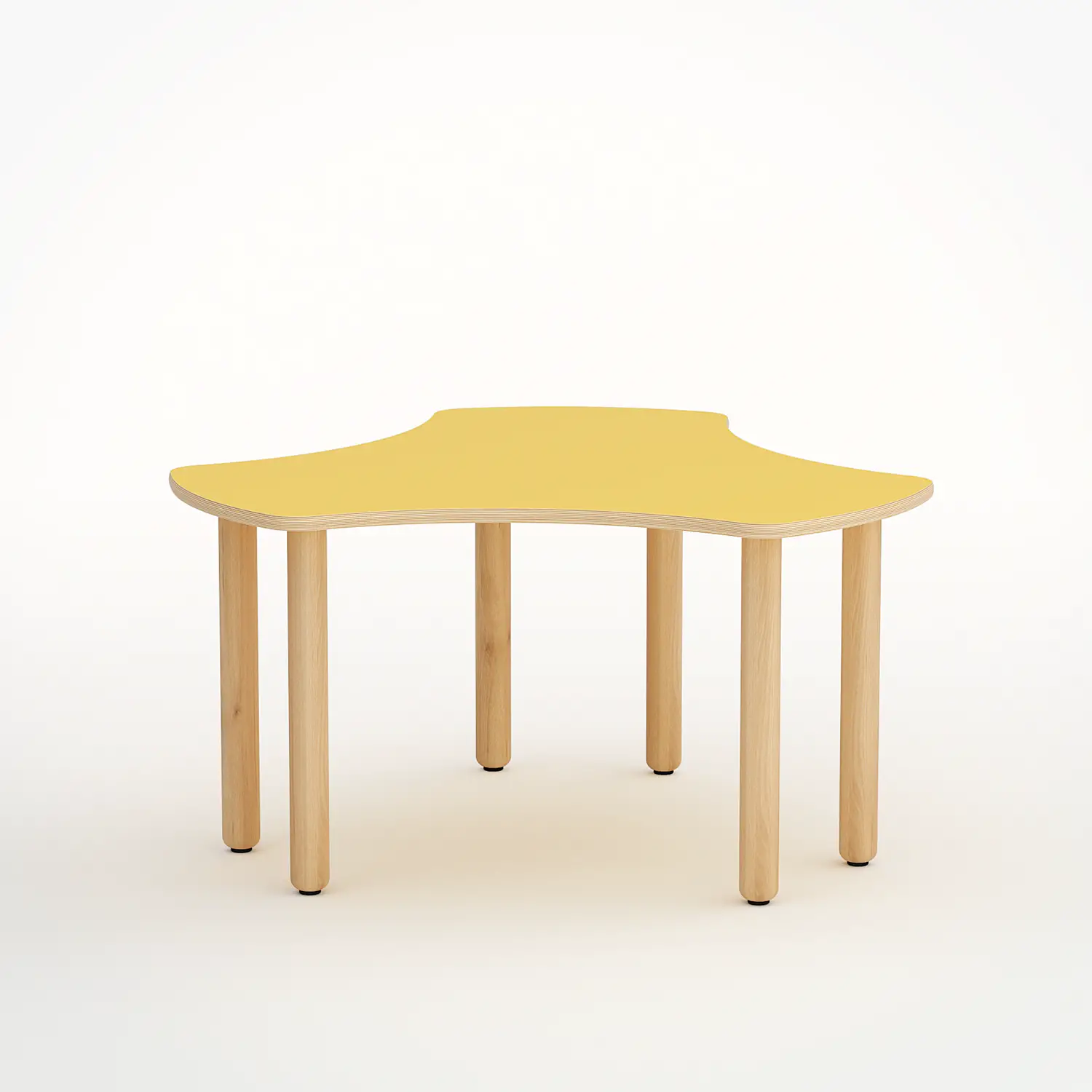 Tavolo Onda Esatondo H 55 Cm - Misura 3 - Giallo Per La Scuola Primaria - Conforme CAM - Cattedre e tavoli lavoro