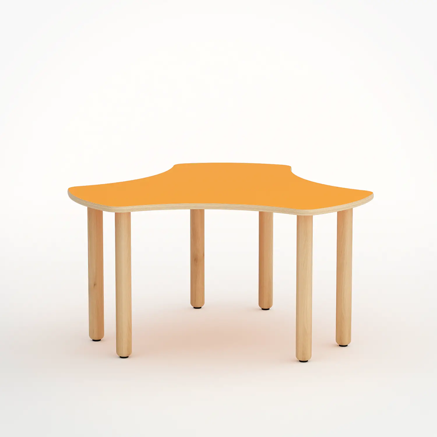 Tavolo Onda Esatondo H 55 Cm - Misura 3 - Arancio Per La Scuola Primaria - Conforme CAM - Cattedre e tavoli lavoro