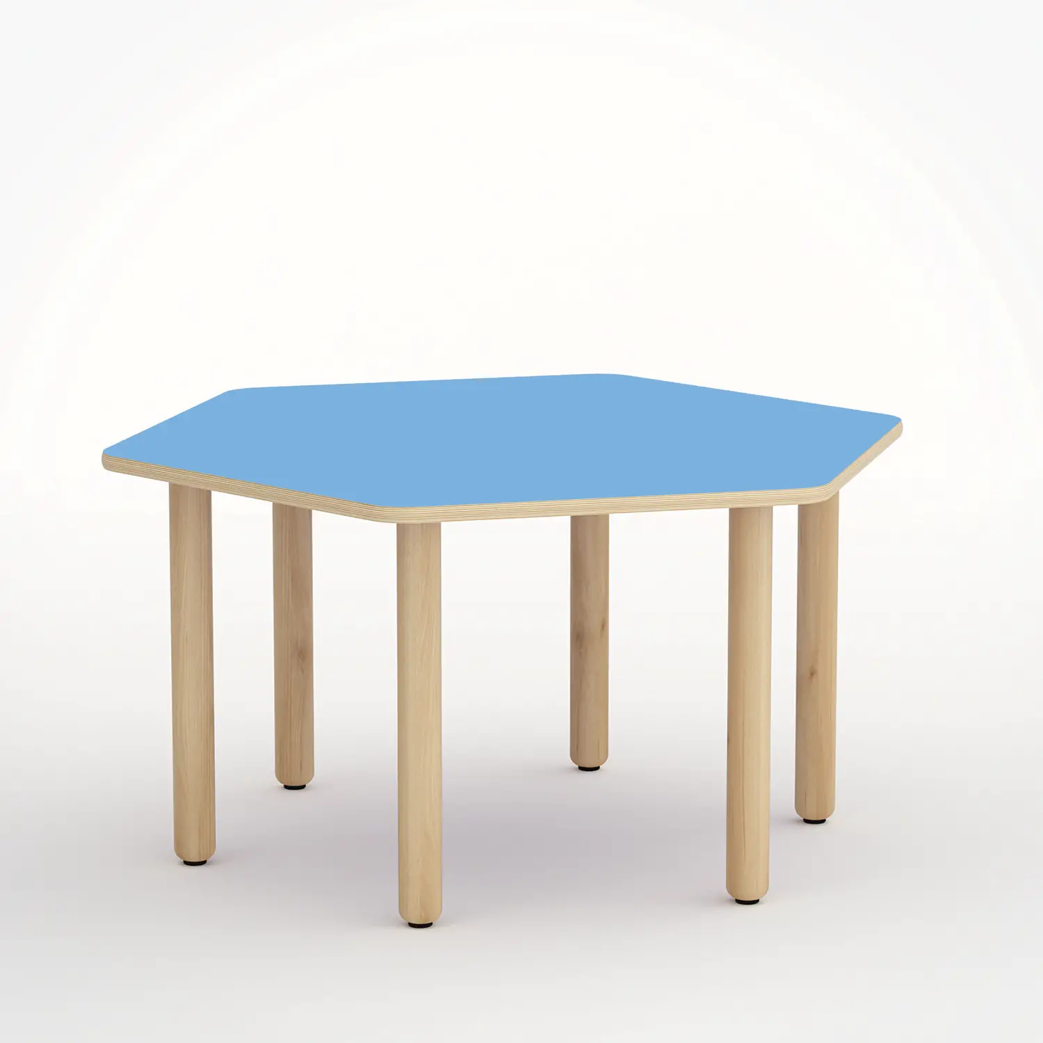 Tavolo Forma Esagonale H 46 Cm - Misura 1 - Blu Orizzonte per Nidi d'infanzia - Conforme CAM - Cattedre e tavoli lavoro