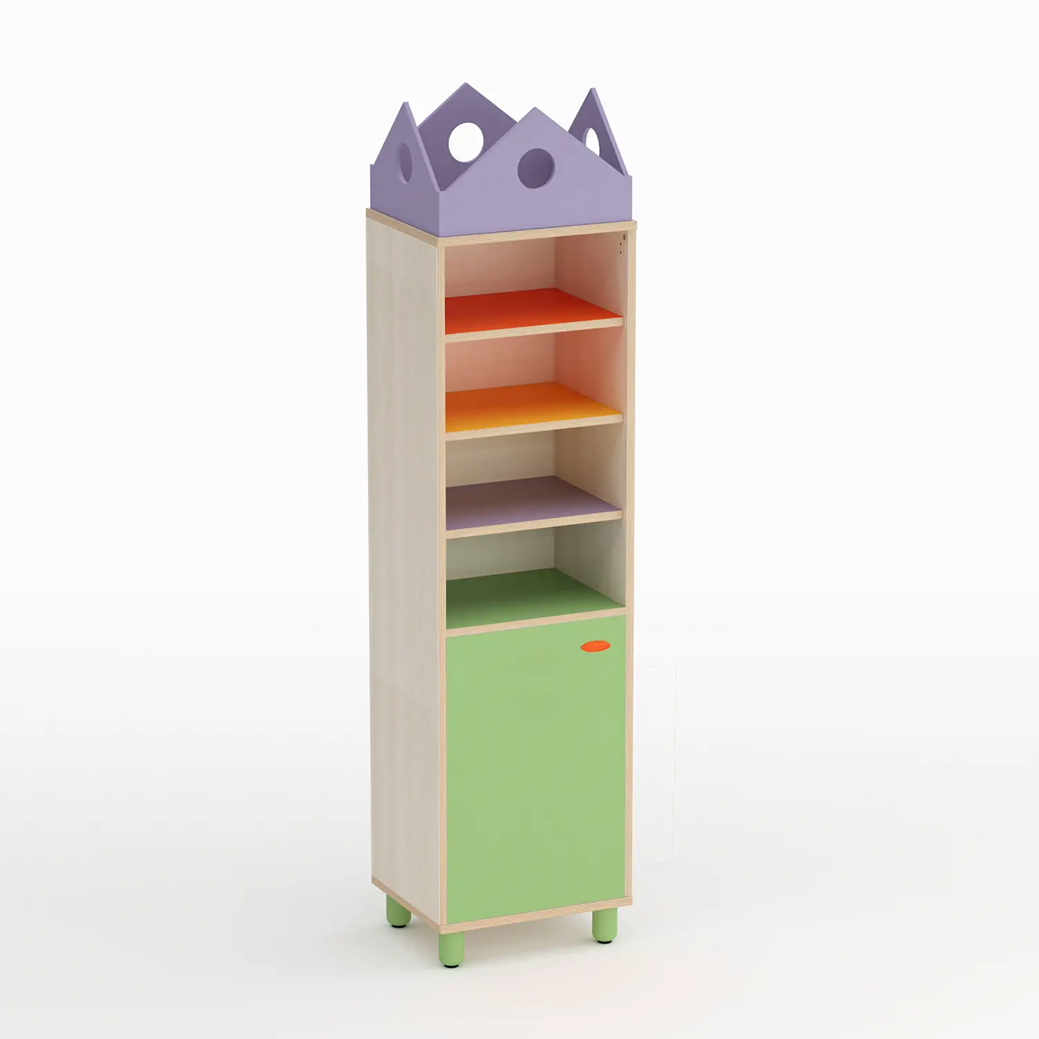 Mobile Scuola Infanzia Onda Colonna Anta Bassa Sinistra Verde - Conforme CAM - Arredo Nido e Infanzia