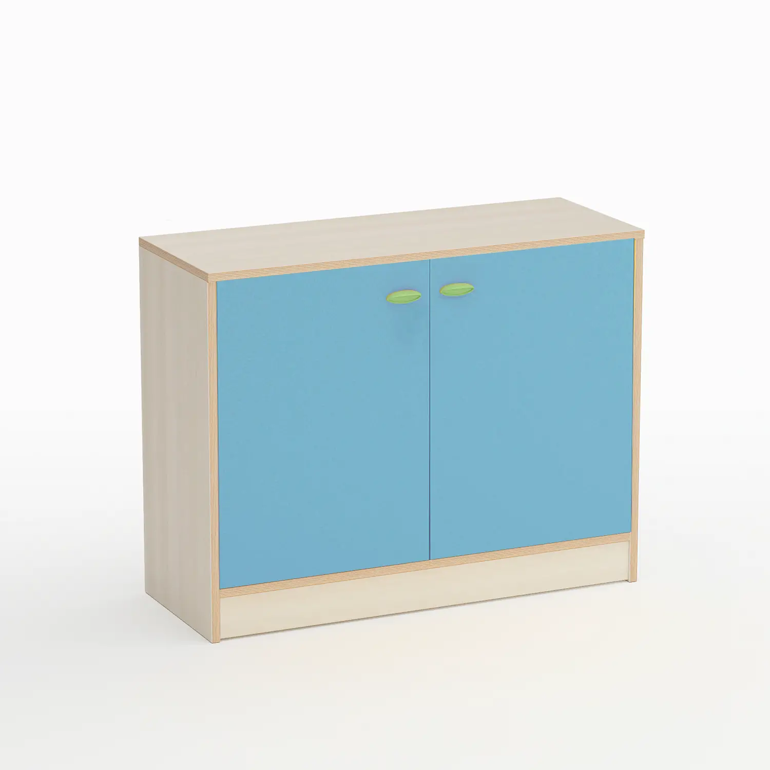 Mobile Scuola Infanzia Forma con Ante Altezza 75 cm. Blu orizzonte - Conforme CAM - Arredo Nido e Infanzia