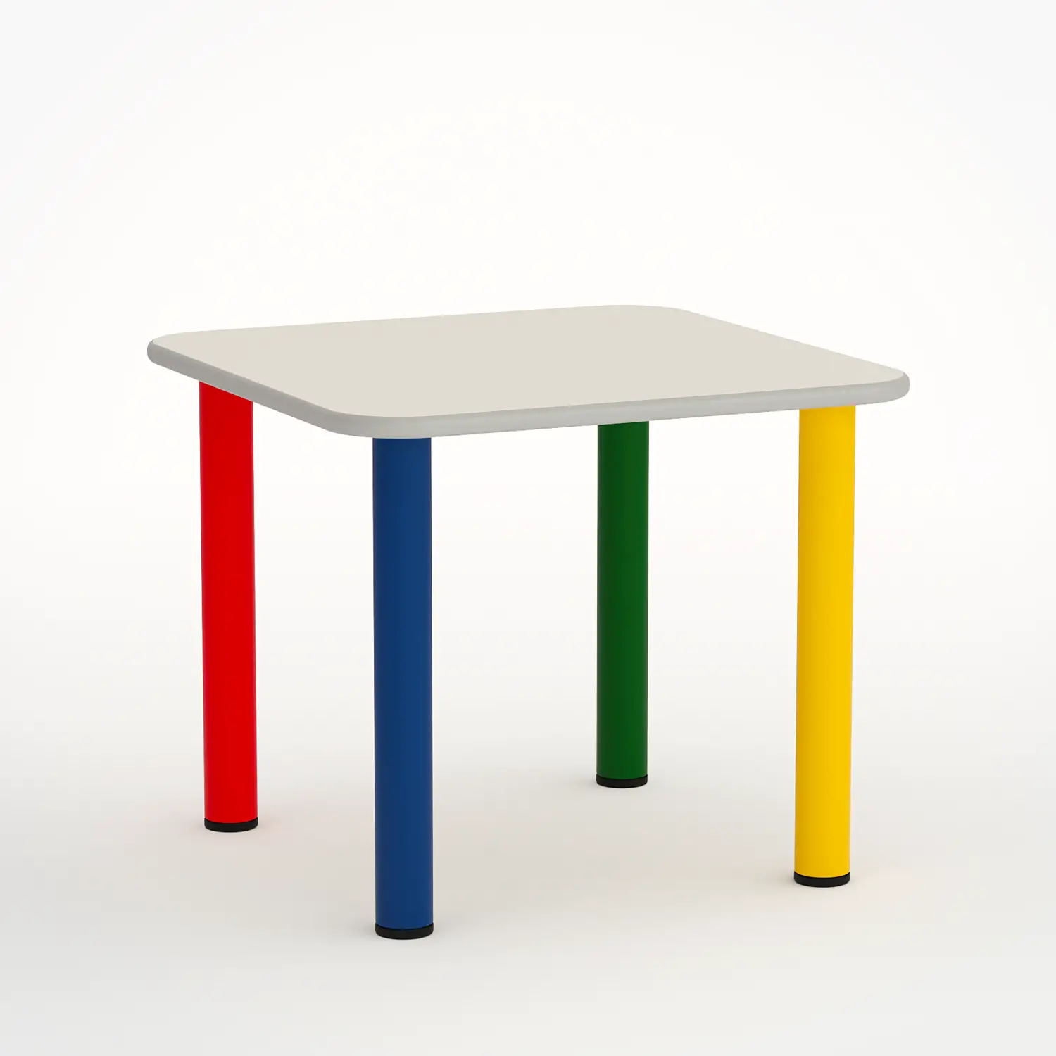 Tavolo Scuola Infanzia Color Quadrato Misura 2 Gambe 4 Colori - Cattedre e tavoli lavoro