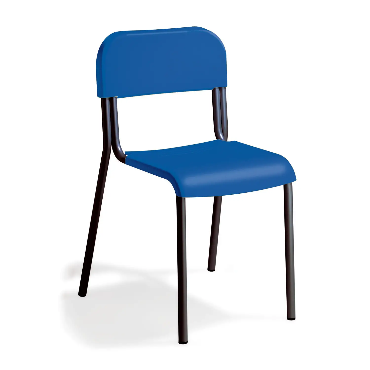 Sedia Impilabile Sara, Struttura Nera, Seduta H 42 Cm. Blu Per Ambienti Scolastici - Sedie in plastica