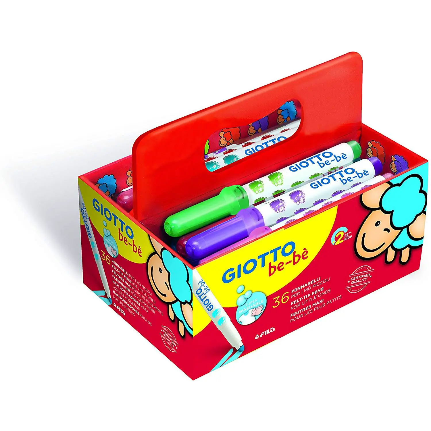 Giotto Bebè Superpennarelli – Schoolpack 36 Pennarelli in 12 Colori - Pennarelli