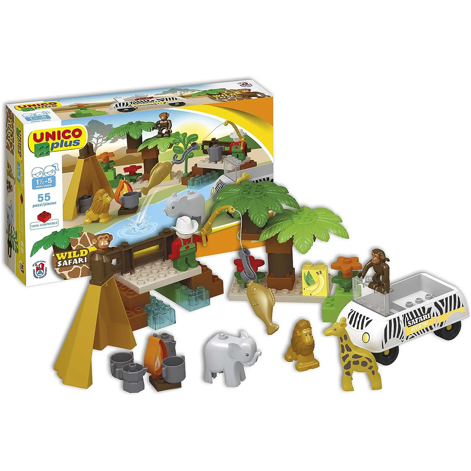 Unico Plus Safari – Set Costruzioni 55 Elementi - Costruzioni in plastica