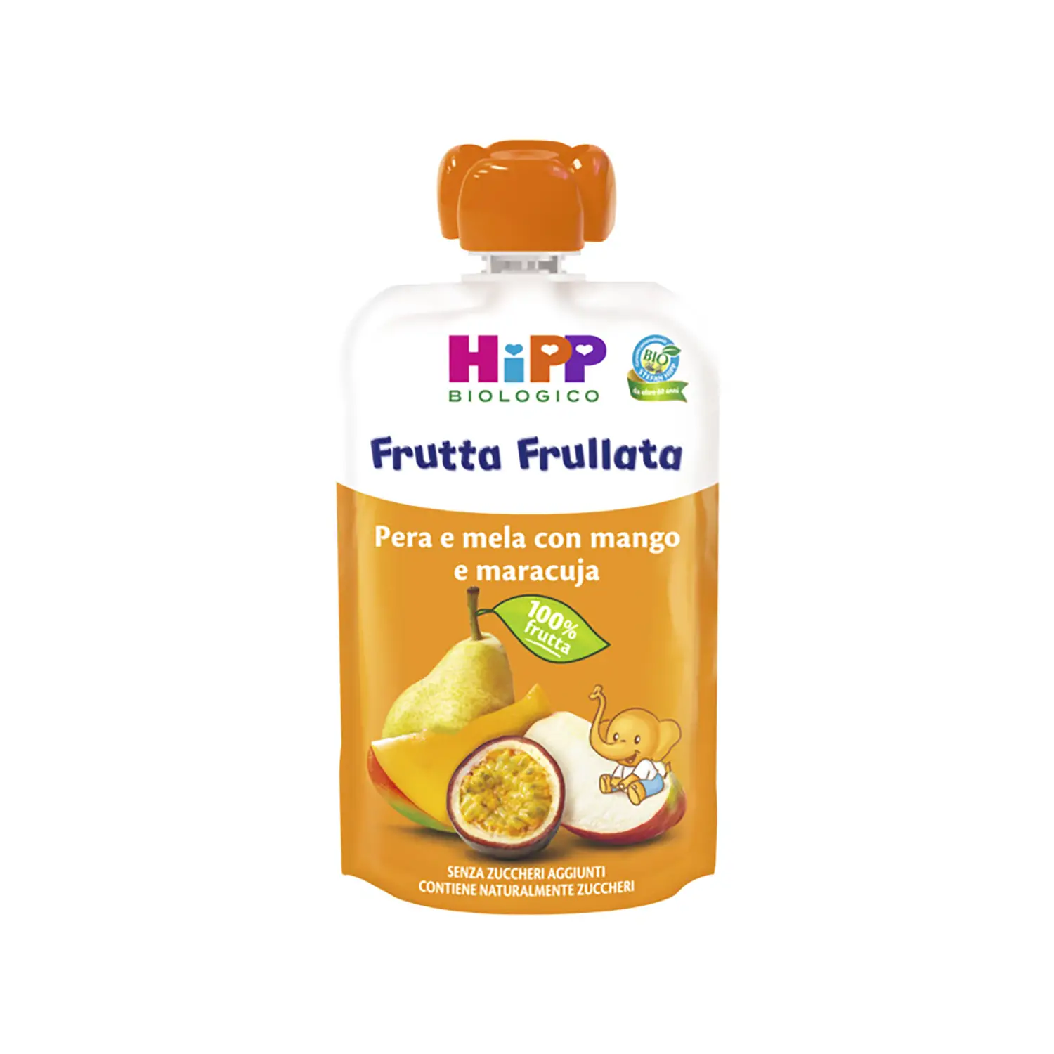 HiPP Frutta Frullata Pera Mela 90 g – Purea di Frutta Biologica - acqua bevande e succhi