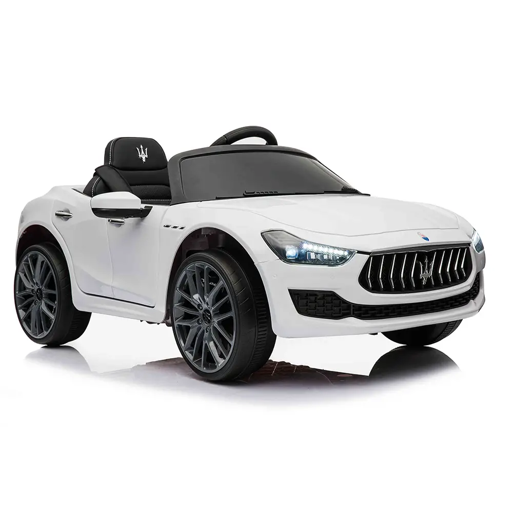 Auto Elettrica Cavalcabile Per Bambini Maserati Ghibli Bianca - auto