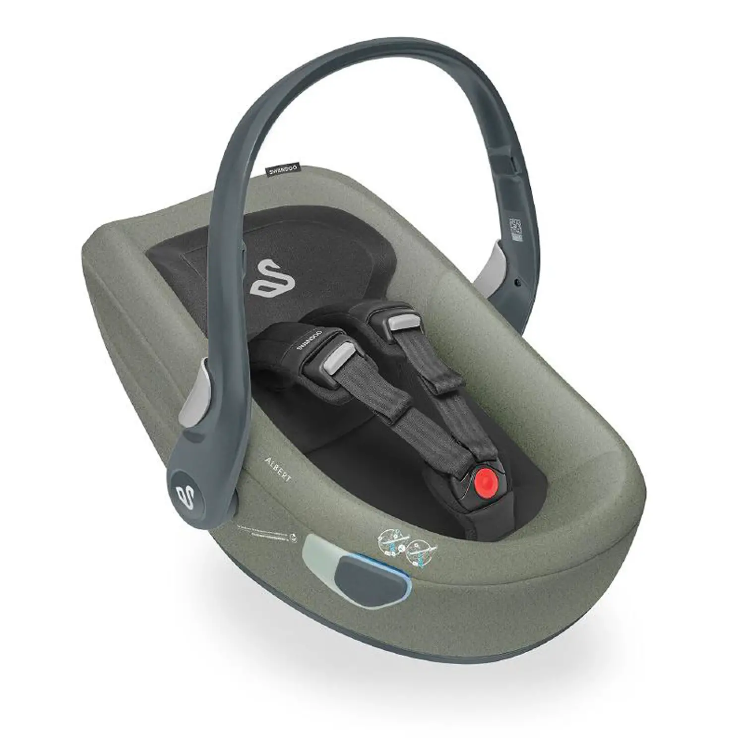 Swandoo Seggiolino Auto Albert I-Size Olive Gray – Sicurezza e Comfort per Neonati - neonati 40-87 cm (0-1 anno)