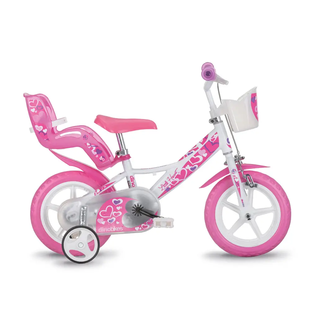 Bici per Bambini 2-4 Anni – Bicicletta 12 Pollici Little Heart con Rotelline Stabilizzatrici - biciclette bambini
