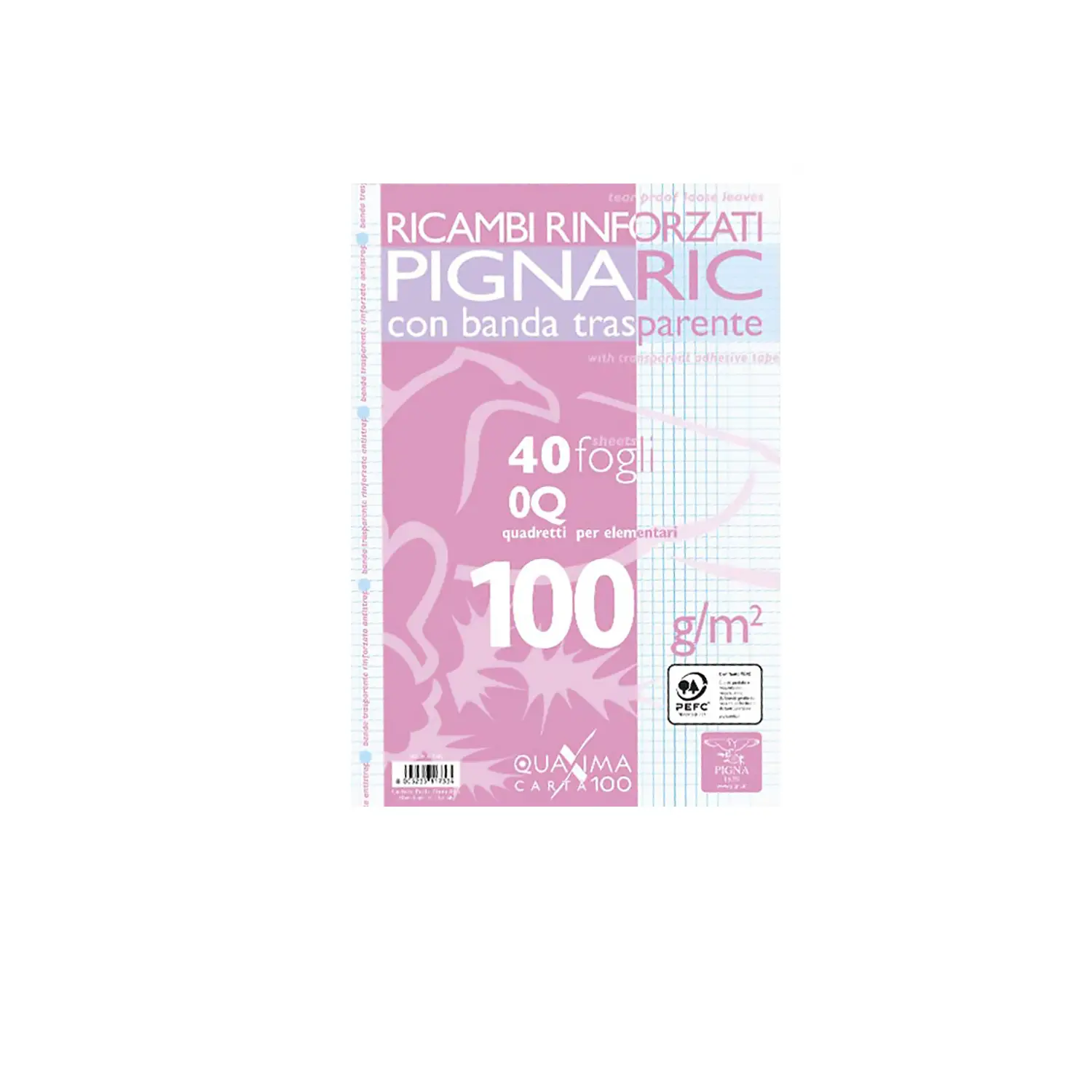 Ricambi Maxi Dorso Rinforzato – 100 g/m², Rigatura Q (Quadretto 5mm con Margini) - Cancelleria varia