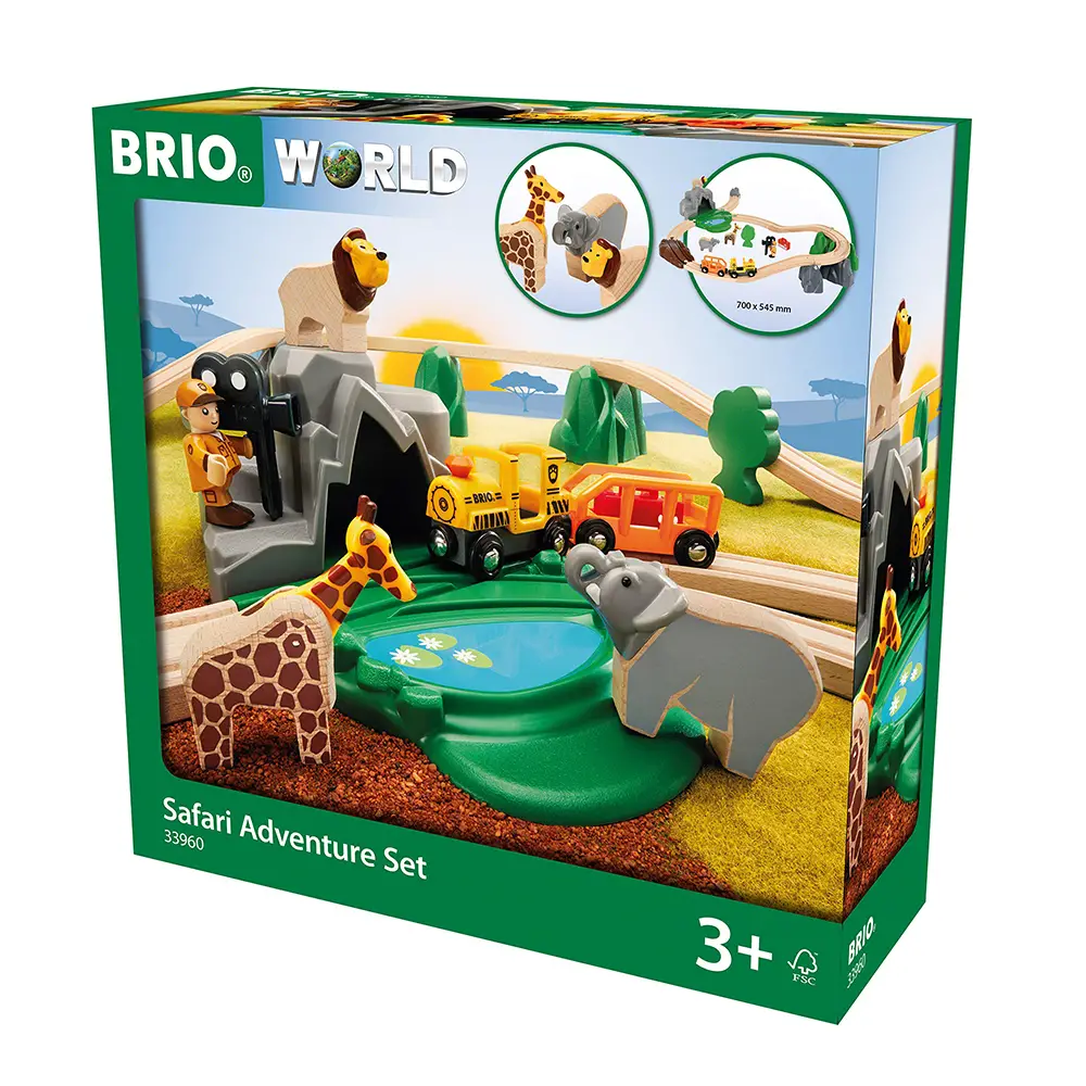 BRIO Set Avventure Safari – Esplora la Savana con il Treno in Legno - Costruzioni in legno