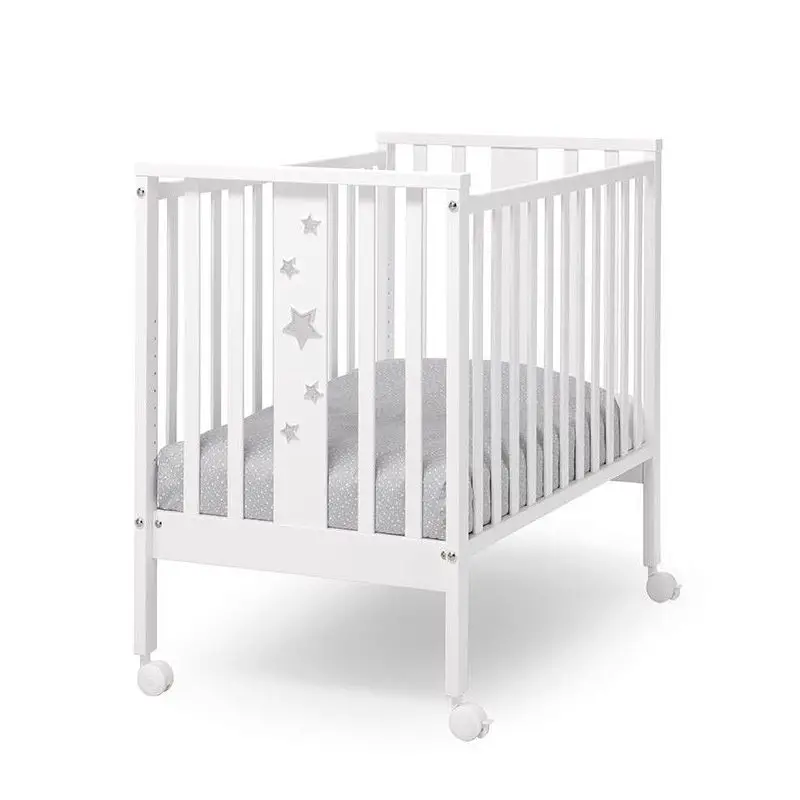 Stelline Mini Lettino Bianco Erbesi con Rivestimento e Applicazione Grigio - collezioni