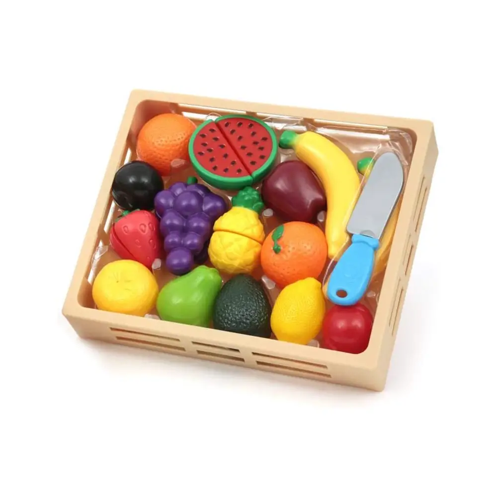 Cassetta Frutta Affetta con Coltello - Giochi di Casa - Alimenti, mercatini, stoviglie