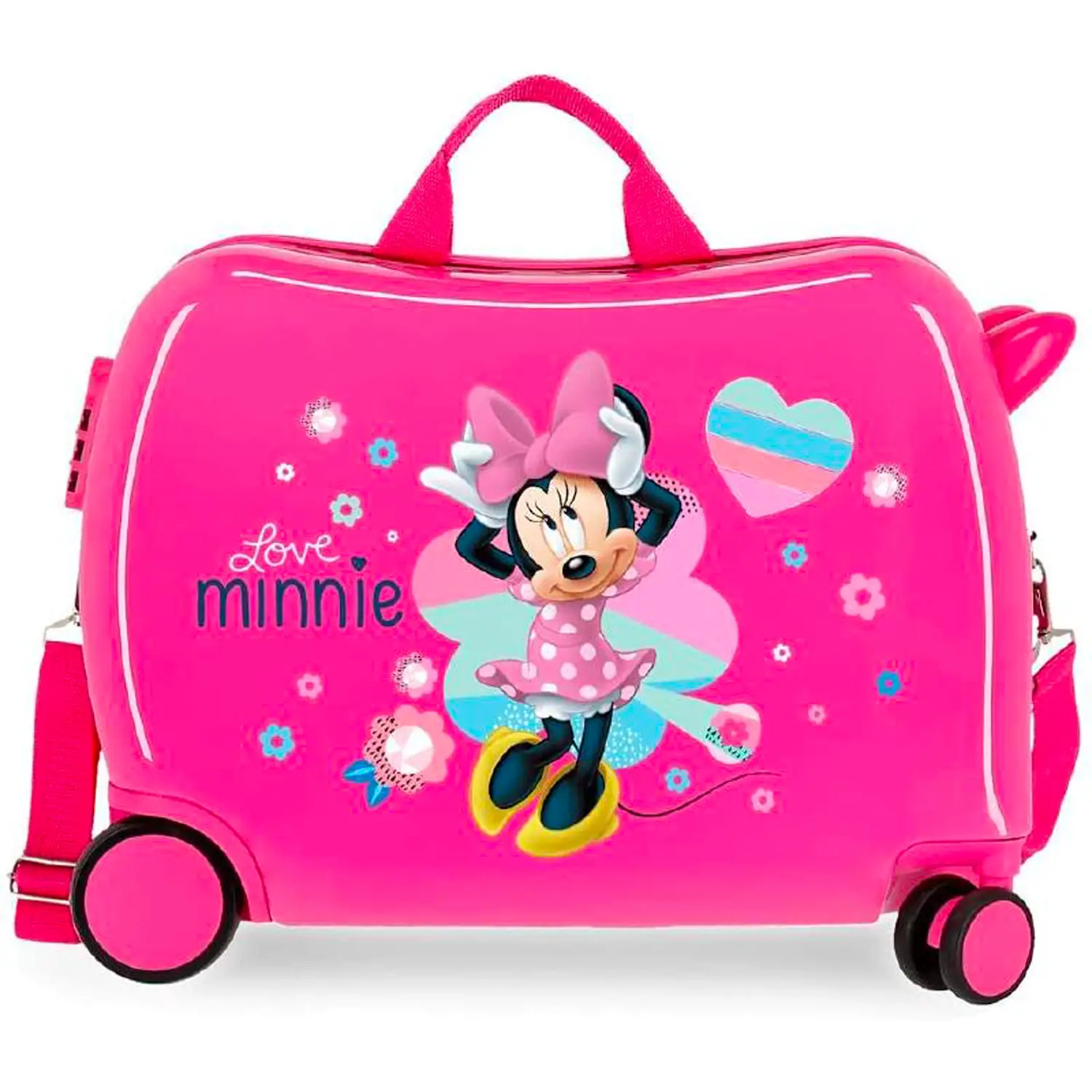 Minnie Love Rosa Trolley Da Viaggio Cavalcabile 4 Ruote -