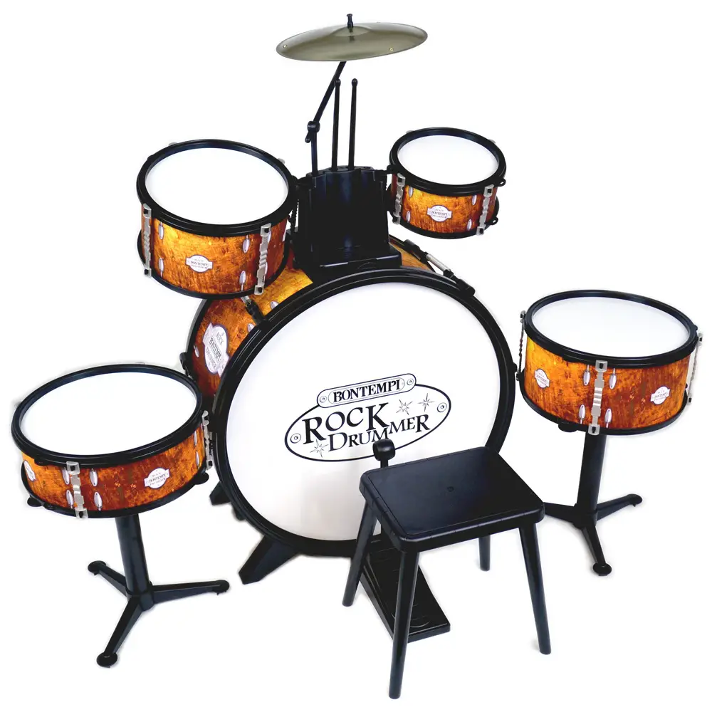 Batteria Grancassa 6 Elementi con Sgabello e 2 Bacchette - musicali