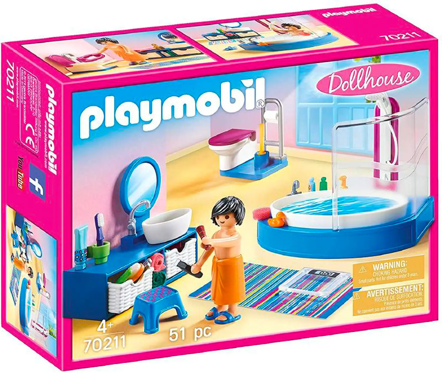 Bagno con Vasca Playmobil Dollhouse – Play Set Bambini 51 Pezzi - playmobil