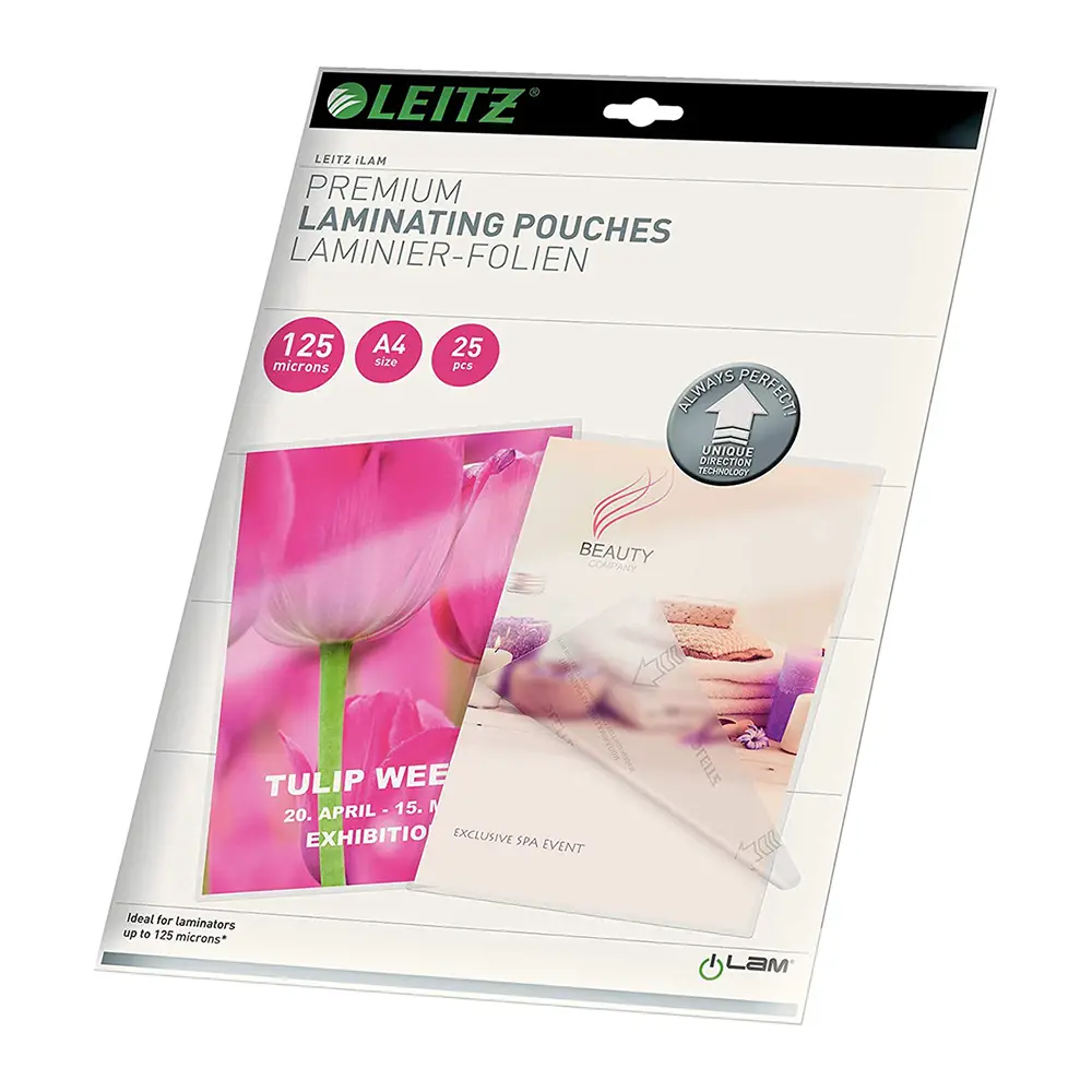 Pouches per Plastificazione Leitz 125 Microns A4 – Confezione da 25 - Nastri adesivi e colle