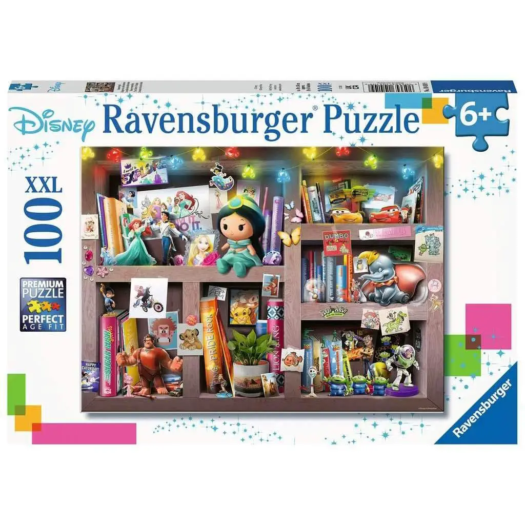 Puzzle 100 Pezzi XXL Disney - Lo Scaffale del Collezionista - Puzzle in cartone