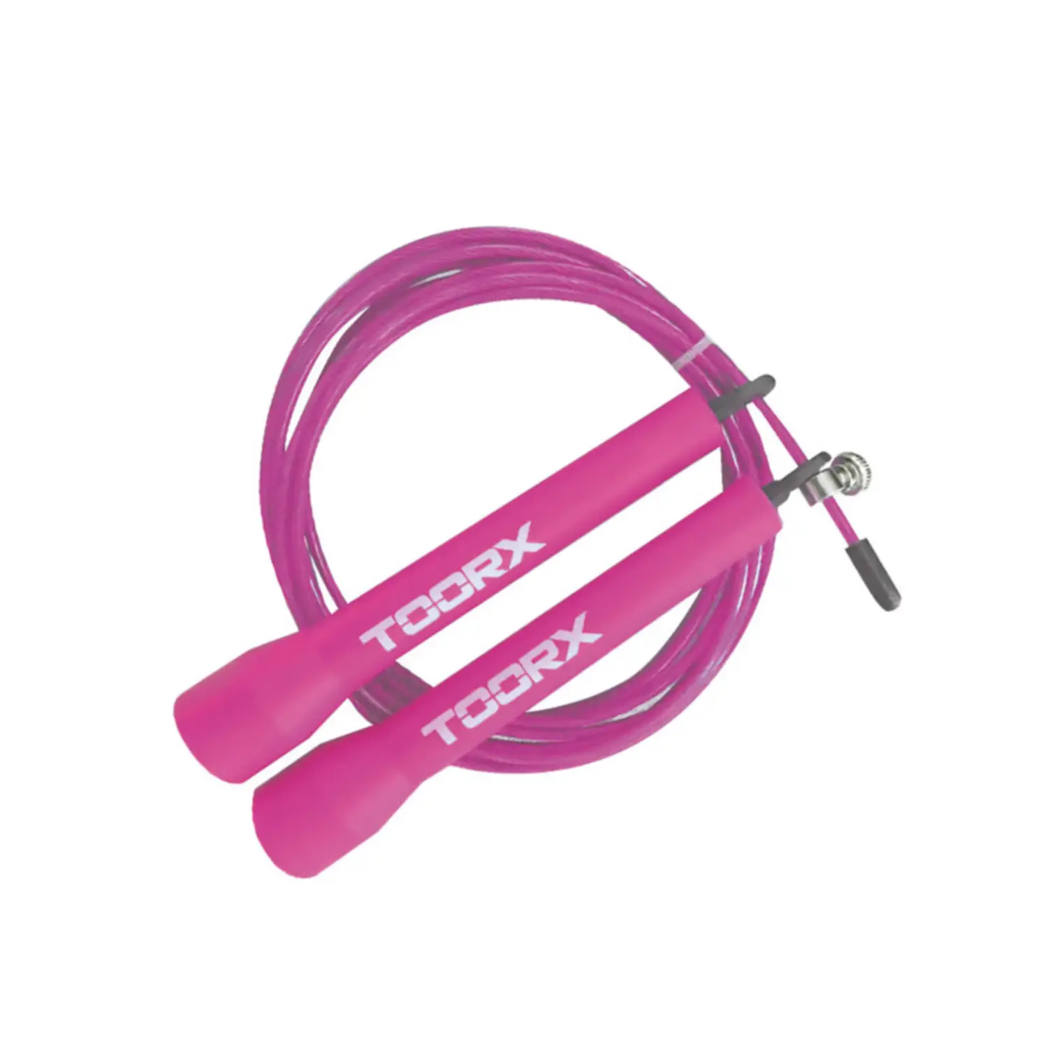 Corda da Salto Veloce TOORX in Acciaio – Manopole Ergonomiche Fucsia - elastici e corde per saltare