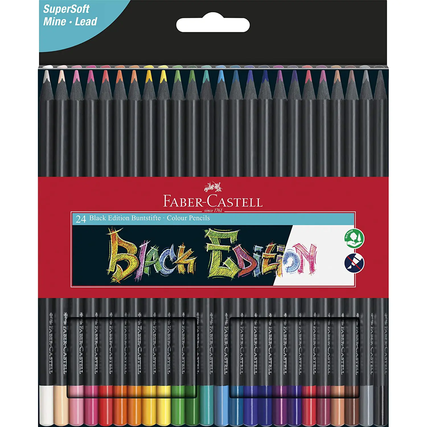 Matite Colorate Faber-Castell Black Edition – Set 24 Pezzi - Pastelli